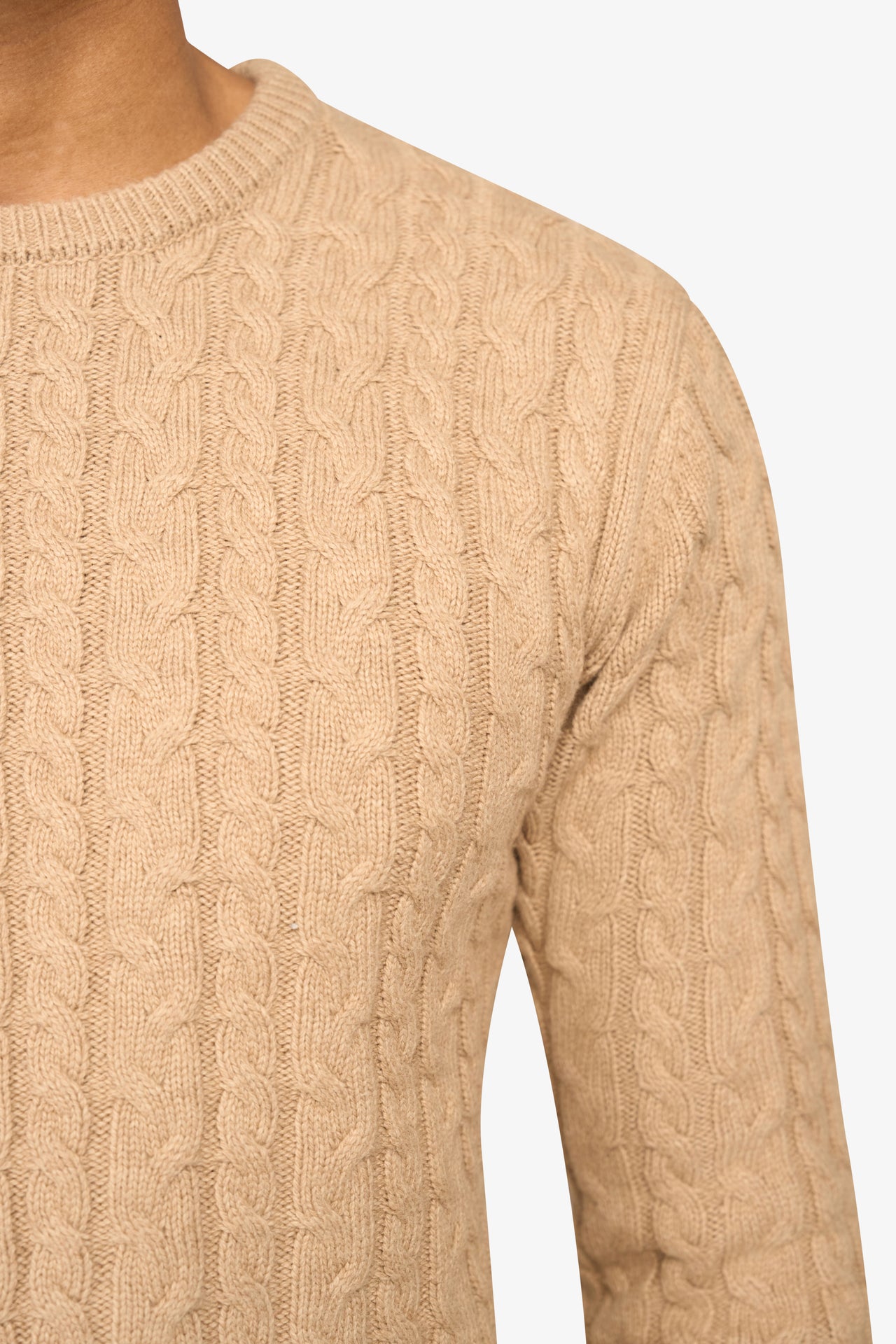 Loom Zopfmusterpullover Beige