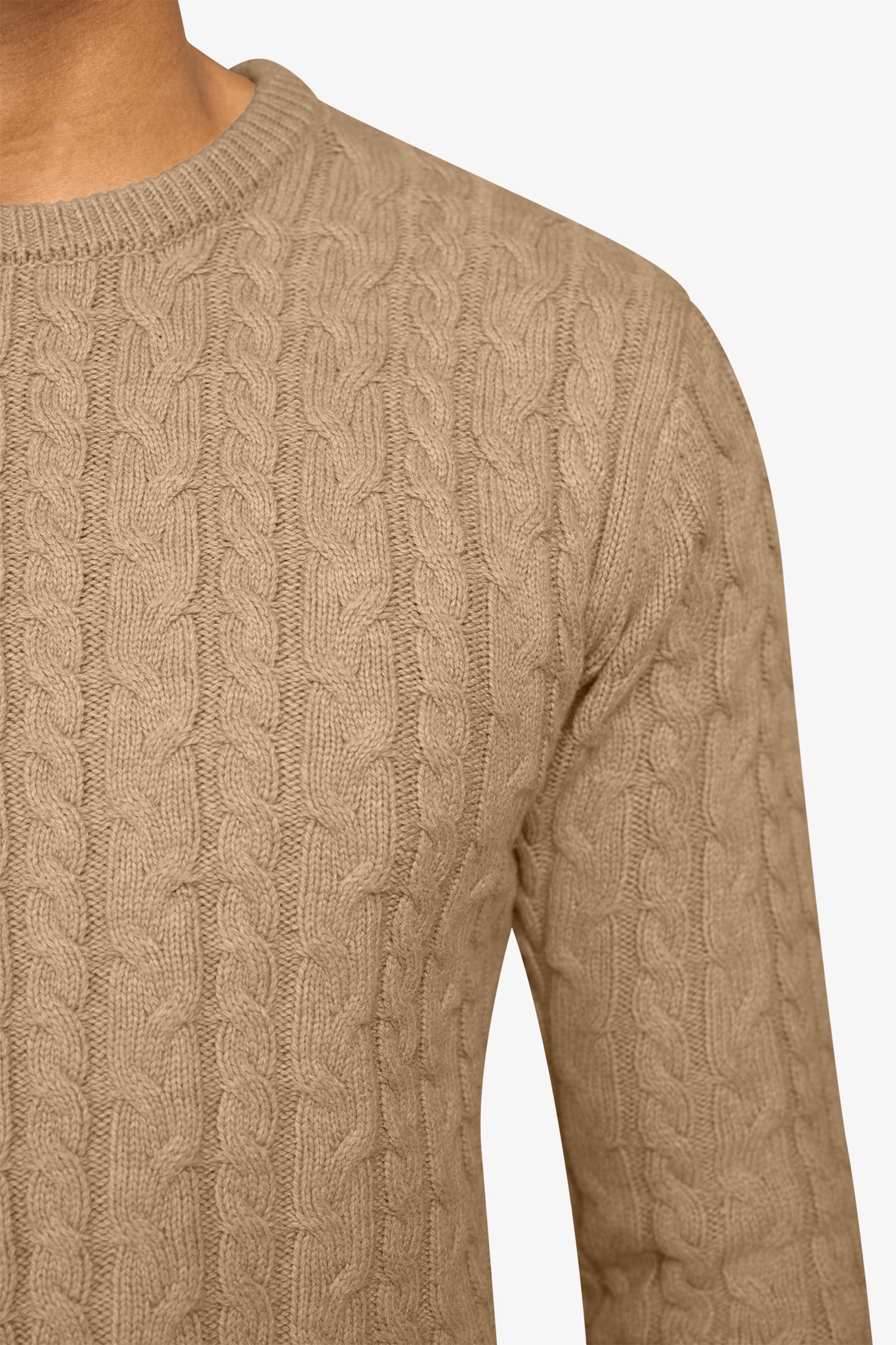 Loom Zopfmusterpullover Beige