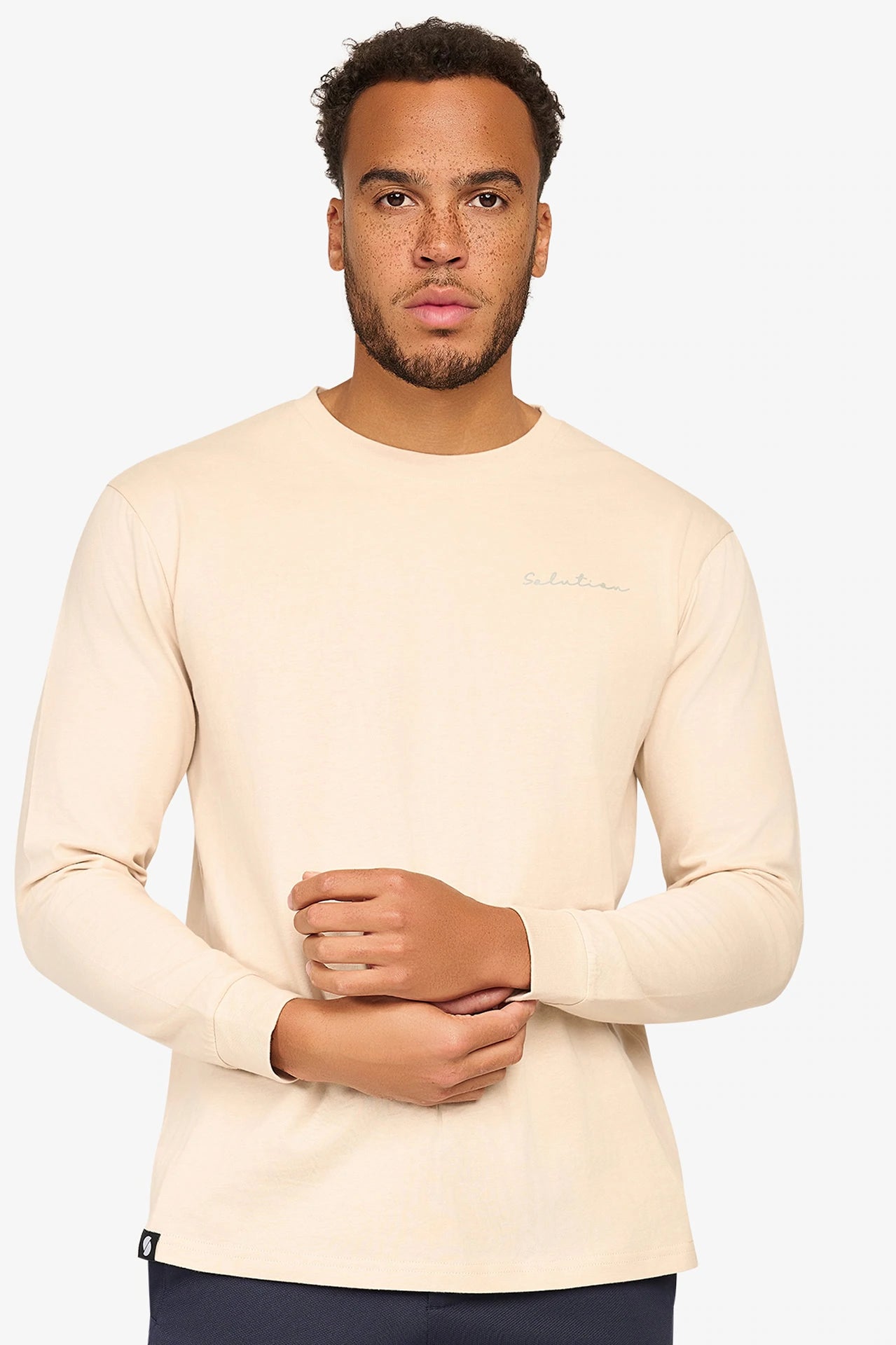 Essential Langarm-T-Shirt Beige 