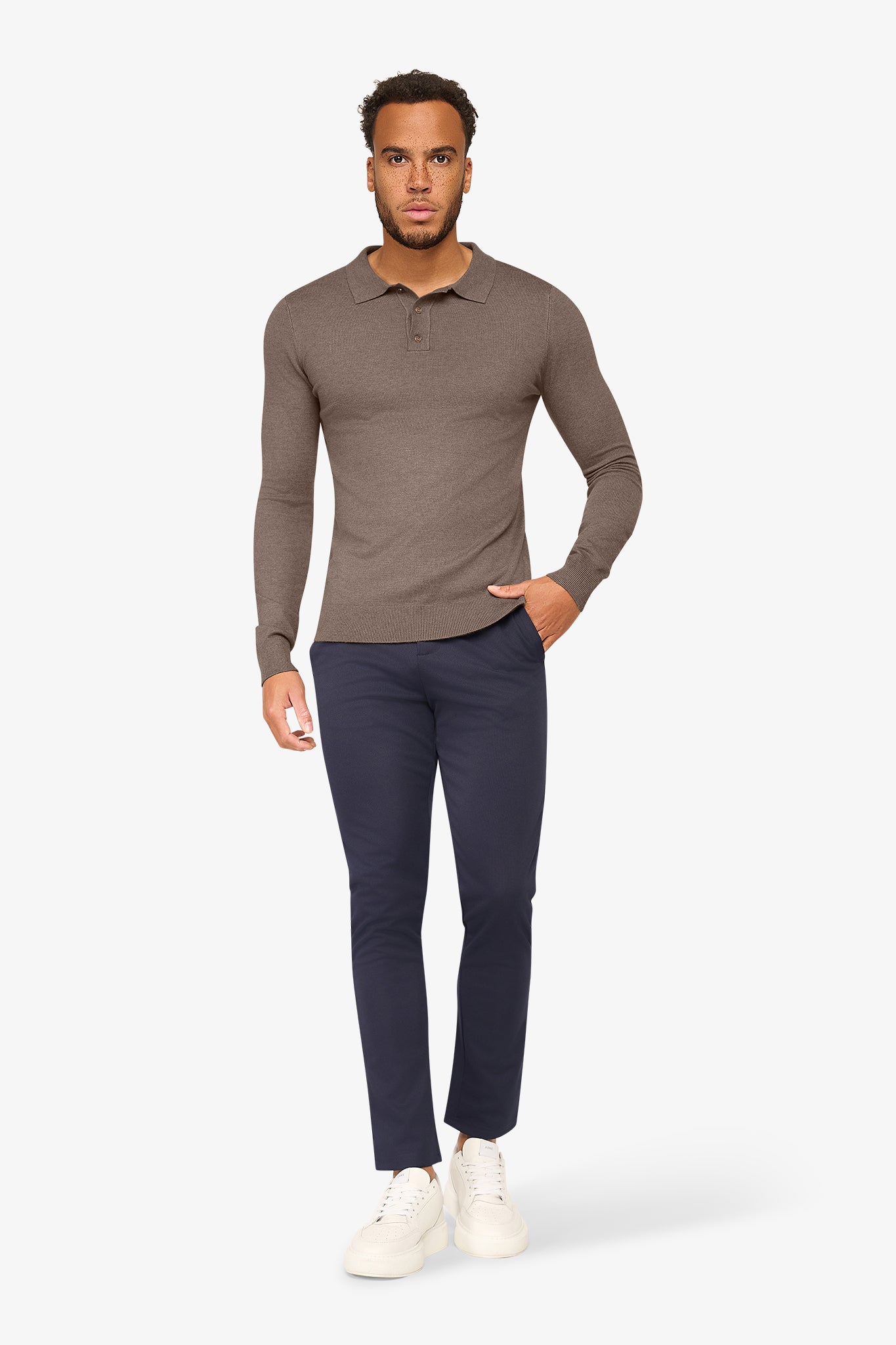 Long Sleeve Polo Ralf Mocca