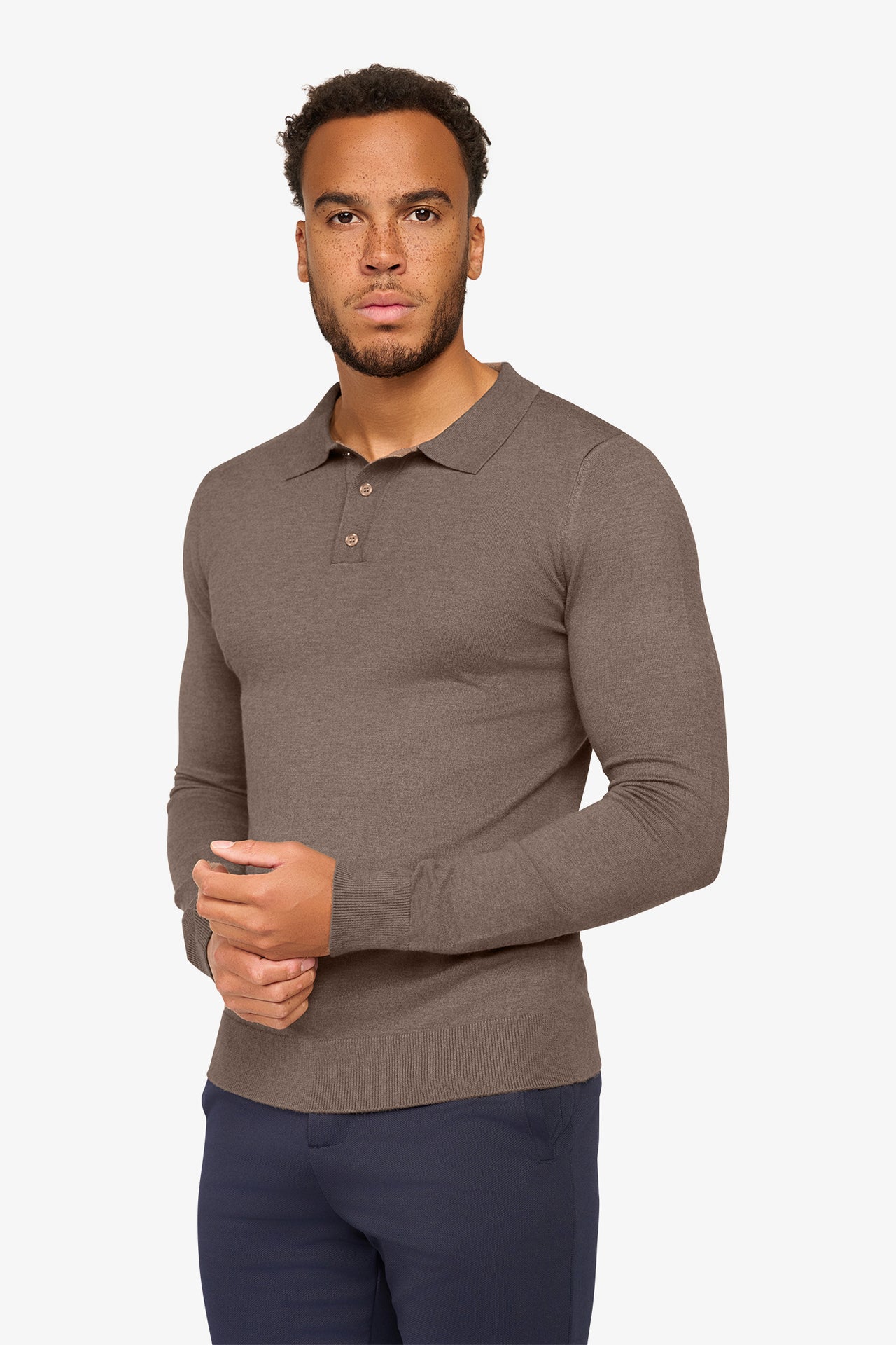 Langarm Polo Ralf Mocca