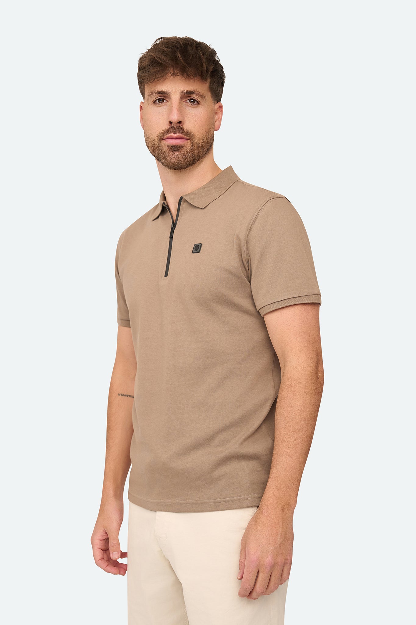 Kurzarm-Polo Olroy Taupe