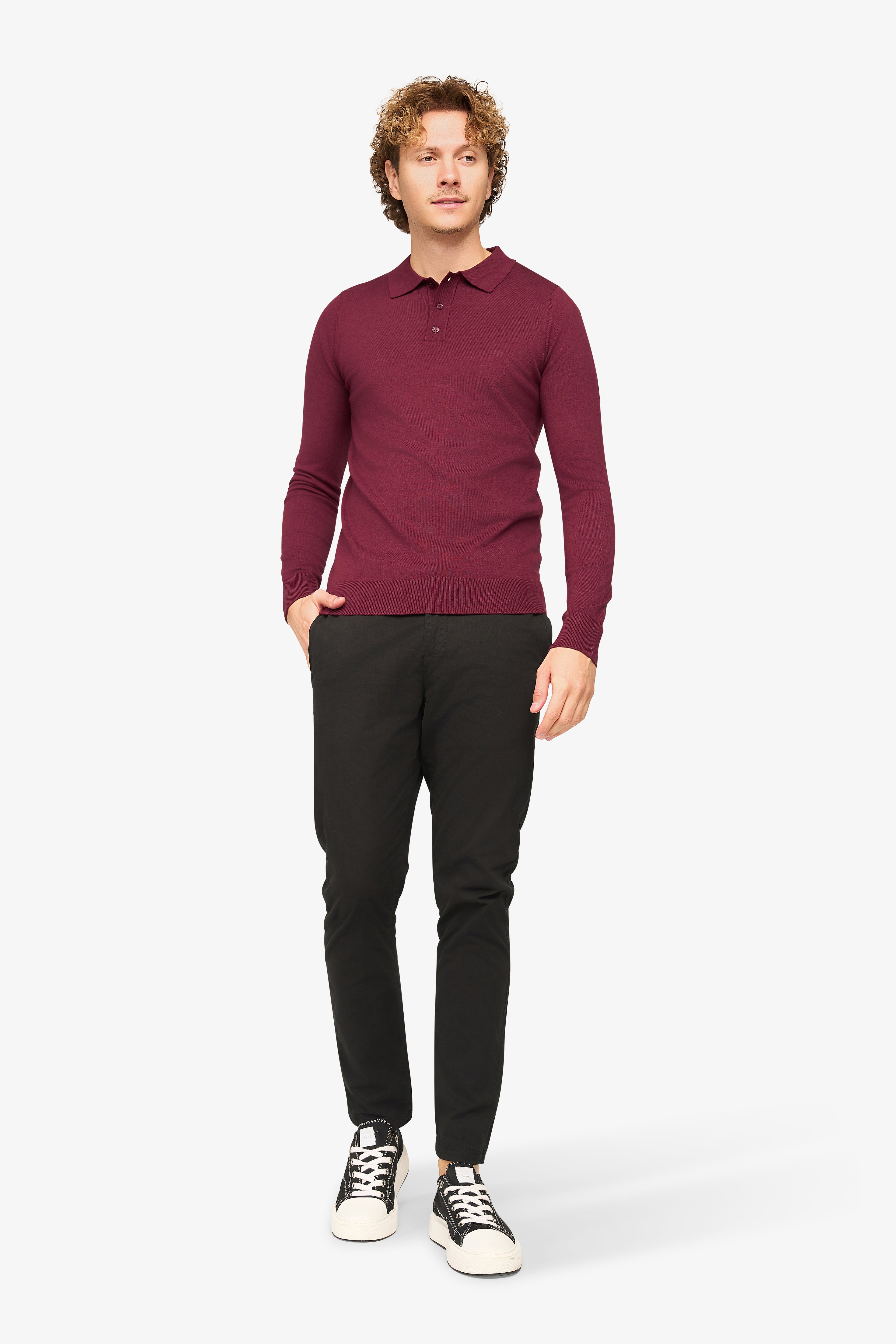 Langarm Polo Ralf Bordeaux