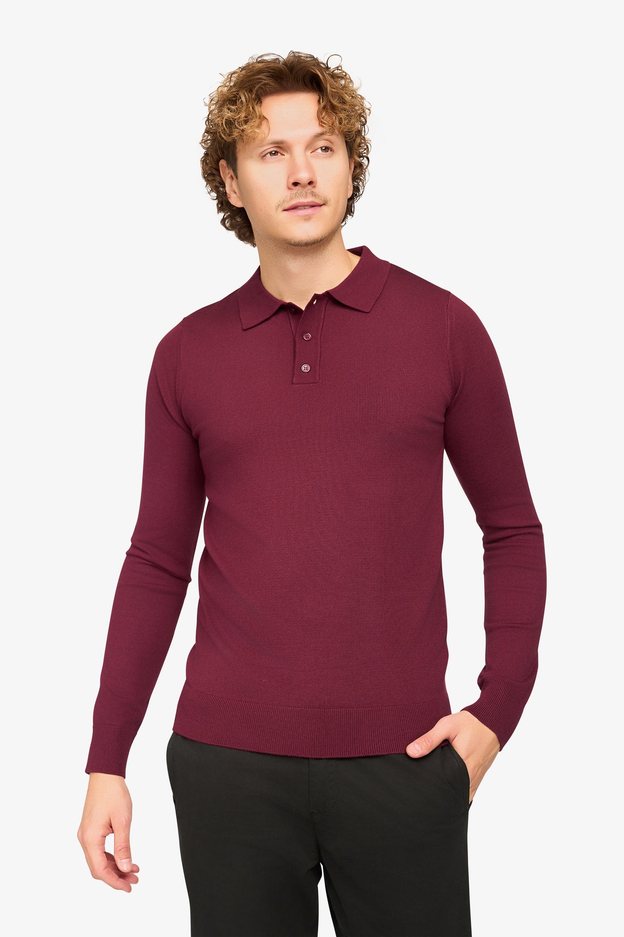 Langarm Polo Ralf Bordeaux
