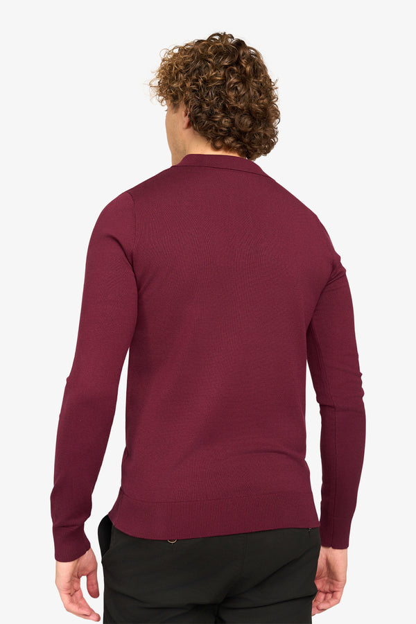 Long Sleeve Polo Ralf Bordeaux