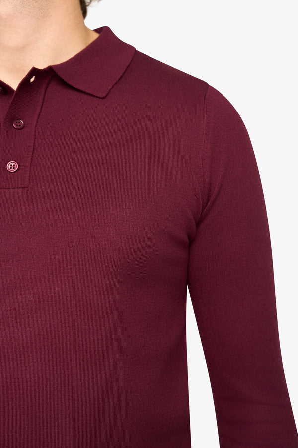 Long Sleeve Polo Ralf Bordeaux