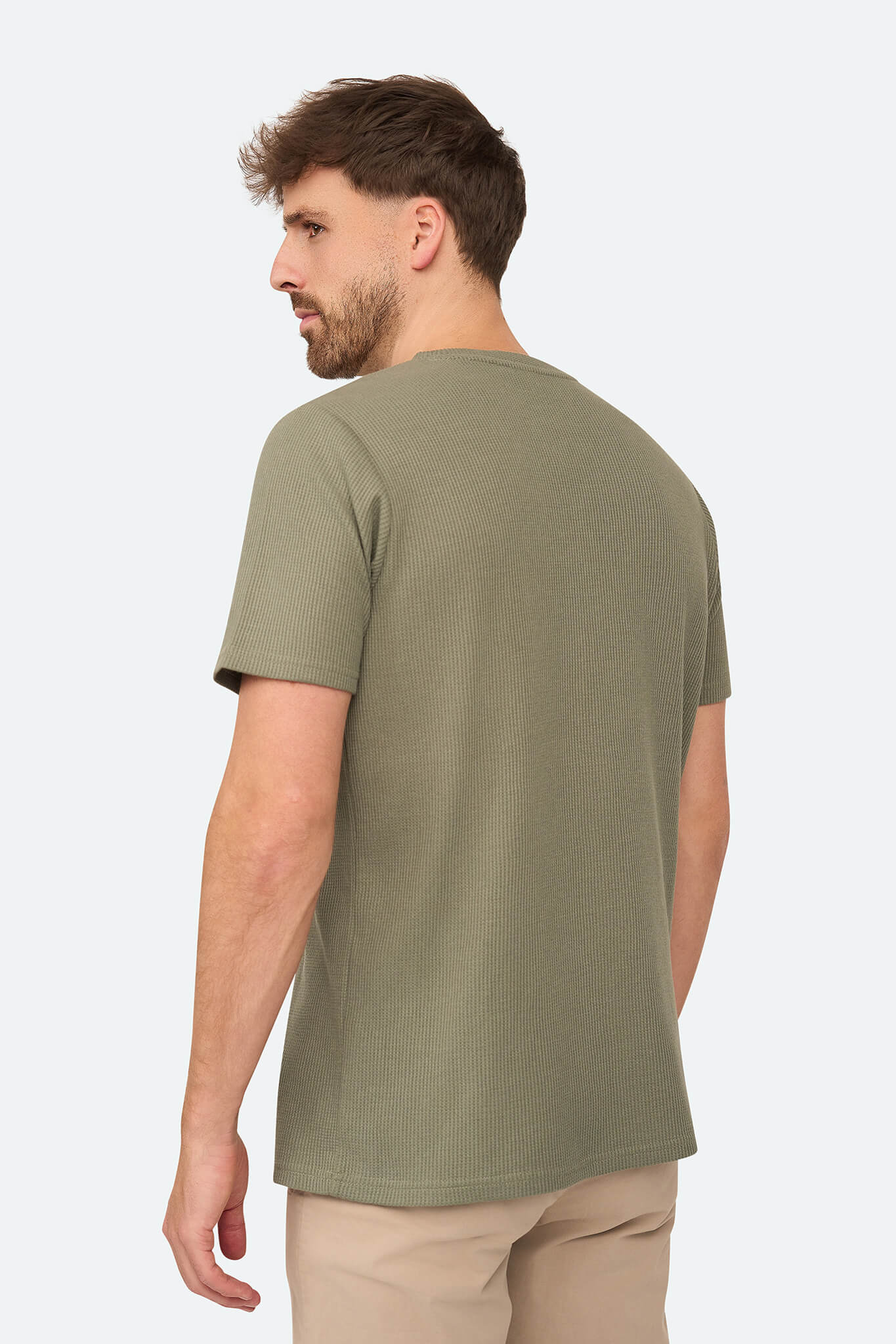 Gitter Waffel T-Shirt Agave