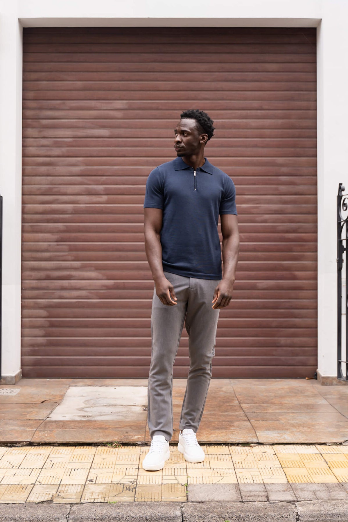 Polo-Reißverschluss Marineblau