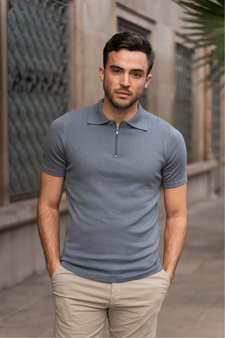 Polo-Reißverschluss Raf Blau