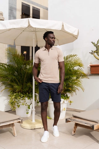 Polo-Reißverschluss Taupe