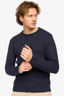 Loom Zopfmusterpullover Marineblau