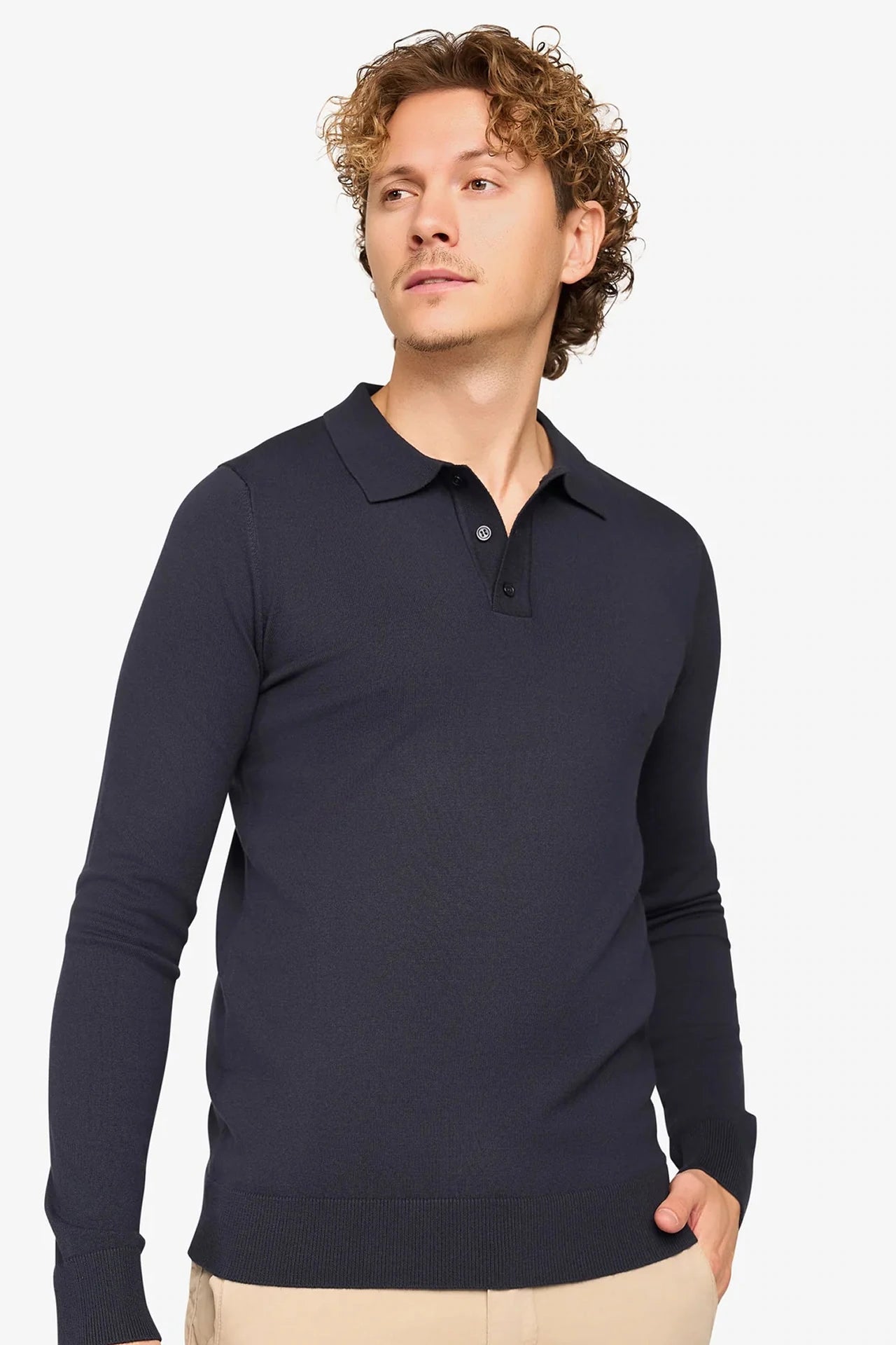Langarm-Poloshirt Ralf Dark Navy