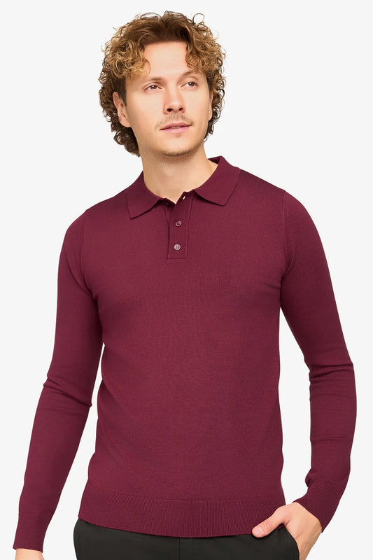 Langarm Polo Ralf Bordeaux