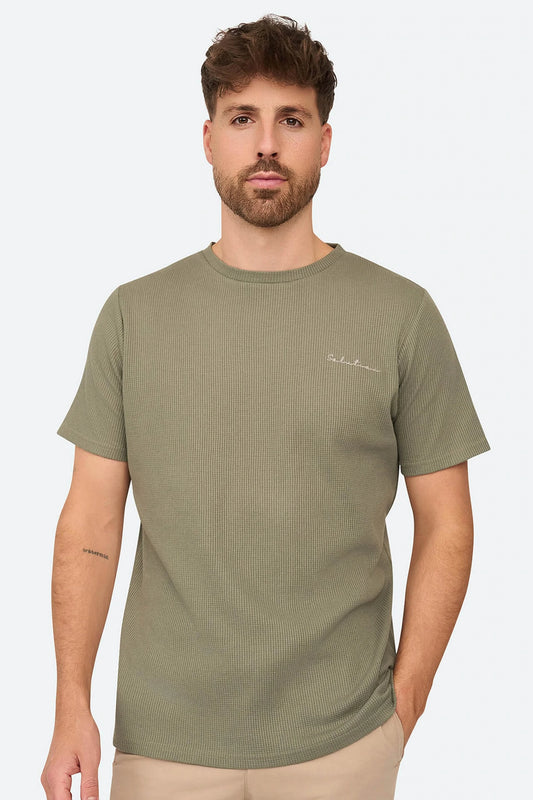 Gitter Waffel T-Shirt Agave