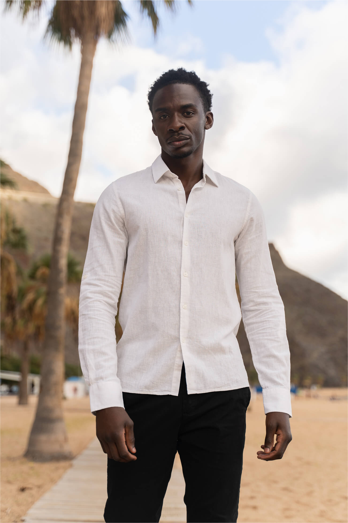 Leinenhemd Lean White