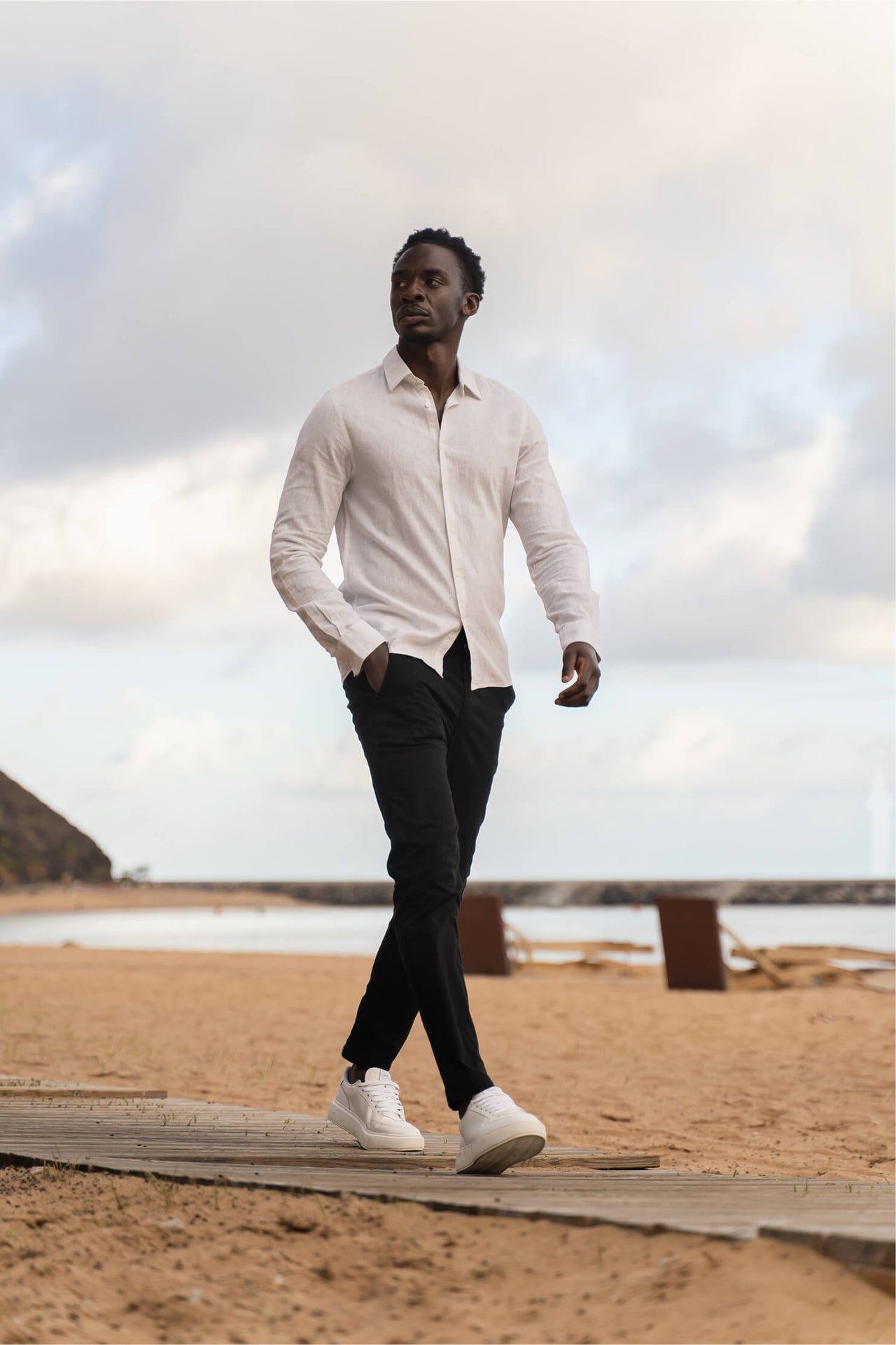 Leinenhemd Lean White