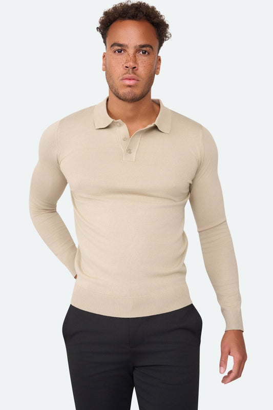 Long sleeve polo Ralf Beige - Solution Clothing