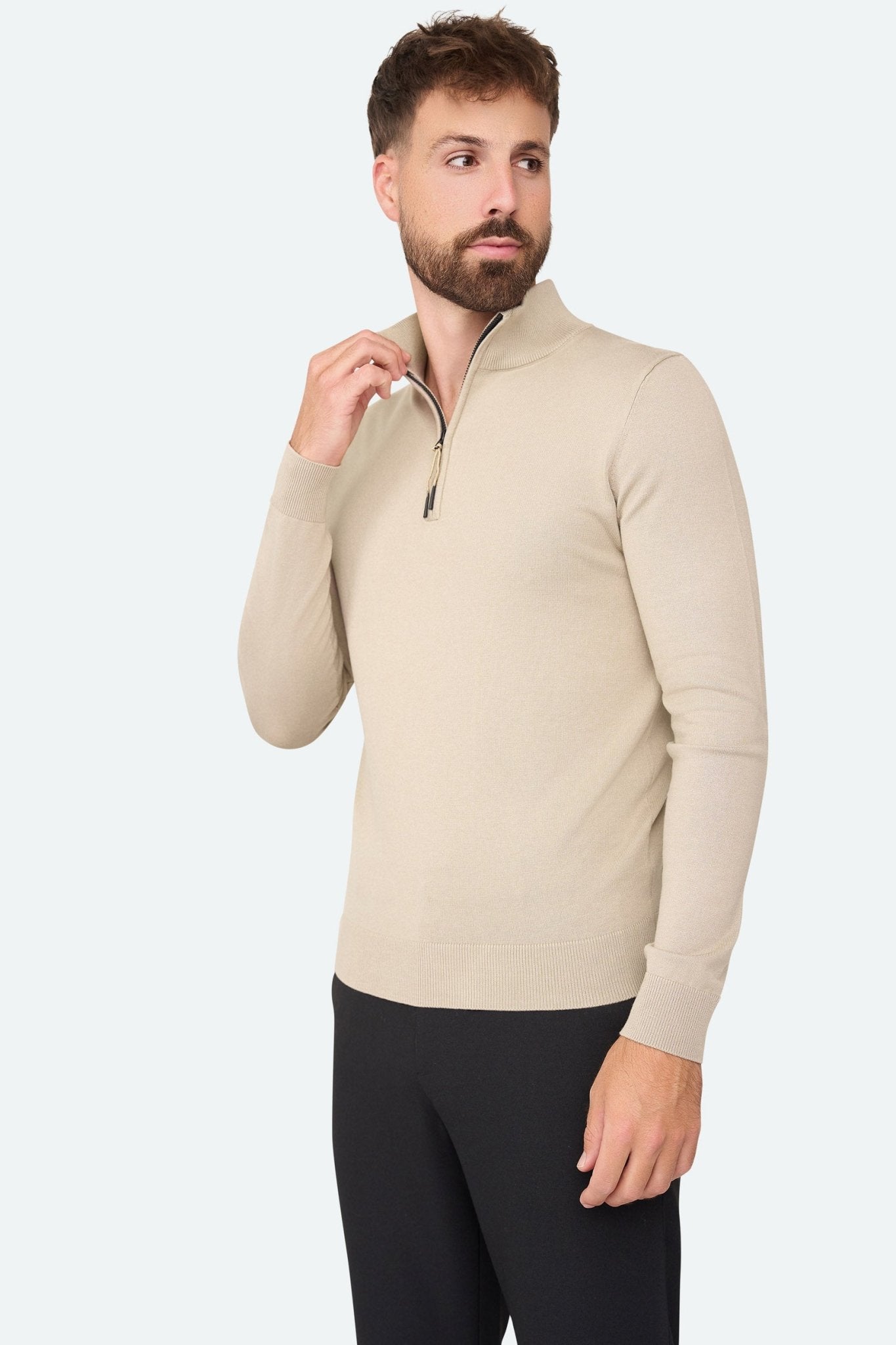 Zipper pullover Simon Beige - Solution Clothing